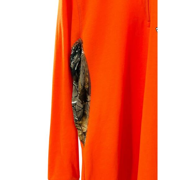 American Crown Texas Deer Logo 1/4 Zip Pullover - Orange Camo (Men’s XXL - Picture 6 of 11
